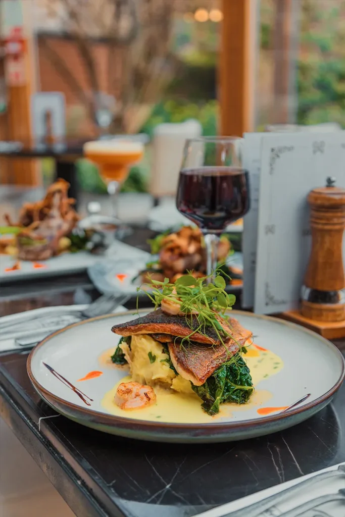 Beautifully presented Italian dish served at La Vecchia Scuola restaurant in York